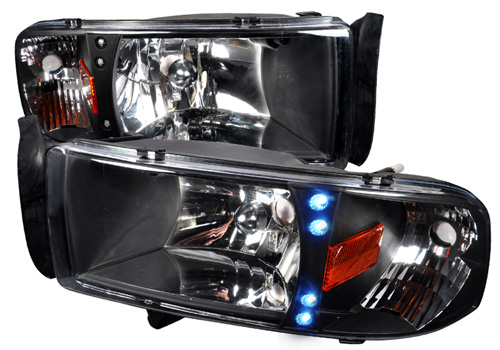 Spec-D Black LED Headlights 94-01 DODGE RAM